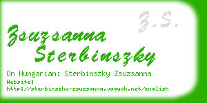 zsuzsanna sterbinszky business card